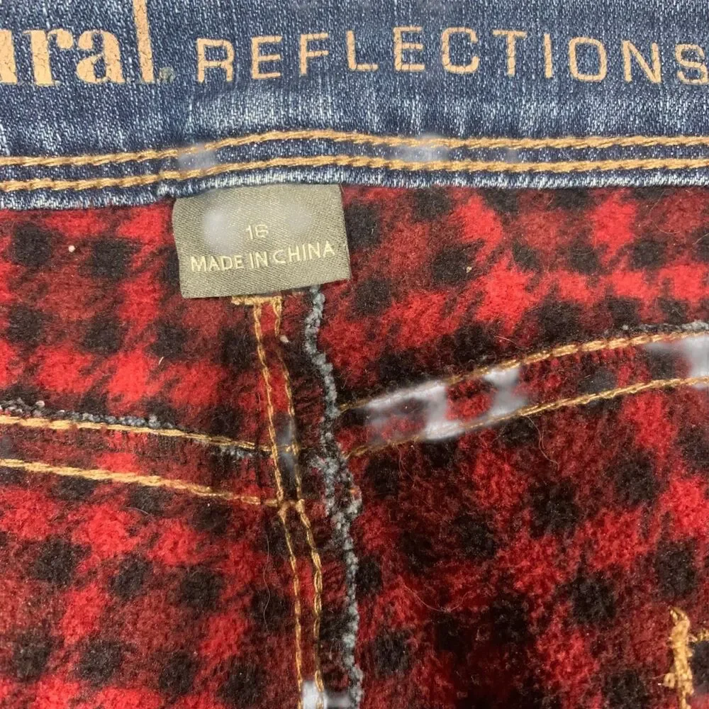 Natural Reflections Womens Flannel Lined Medium Wash Jeans 16 Outdoors Workwear